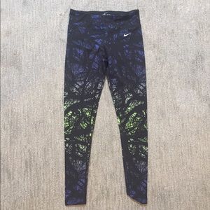 Nike Running pants size small blue green print